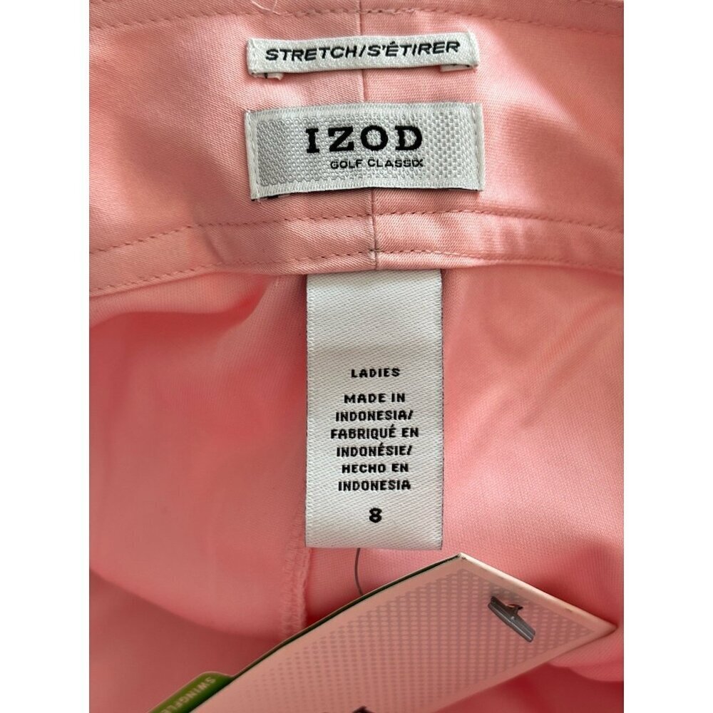 NWT Izod Golf Womens Size 8 Pink Golf Skirt Skort Polka Dot Belt - Picture 8 of 8